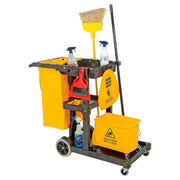 Commercial Restroom Cleaning Cart with Mop System — gallery image 3