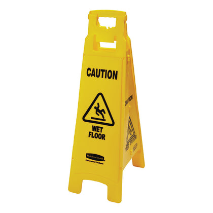 Caution Wet Floor Cone Sign — 36 Inch Bilingual
