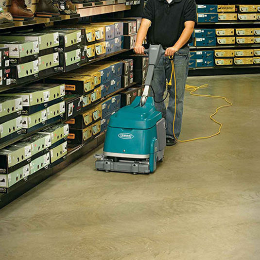 TennantÂ® T1 15â€ Walk Behind Micro Scrubber w/ Cylindrical Brush (Battery & Electric Options) - 3 Gallons