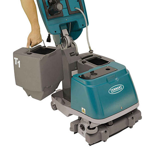 TennantÂ® T1 15â€ Walk Behind Micro Scrubber w/ Cylindrical Brush (Battery & Electric Options) - 3 Gallons