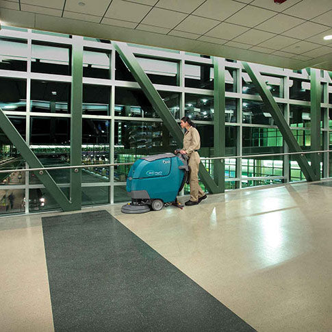 TennantÂ® T300e 20" Walk Behind Automatic Floor Scrubber w/ Pad Driver (Pad Assist & Traction Drive Options) - 11 Gallons