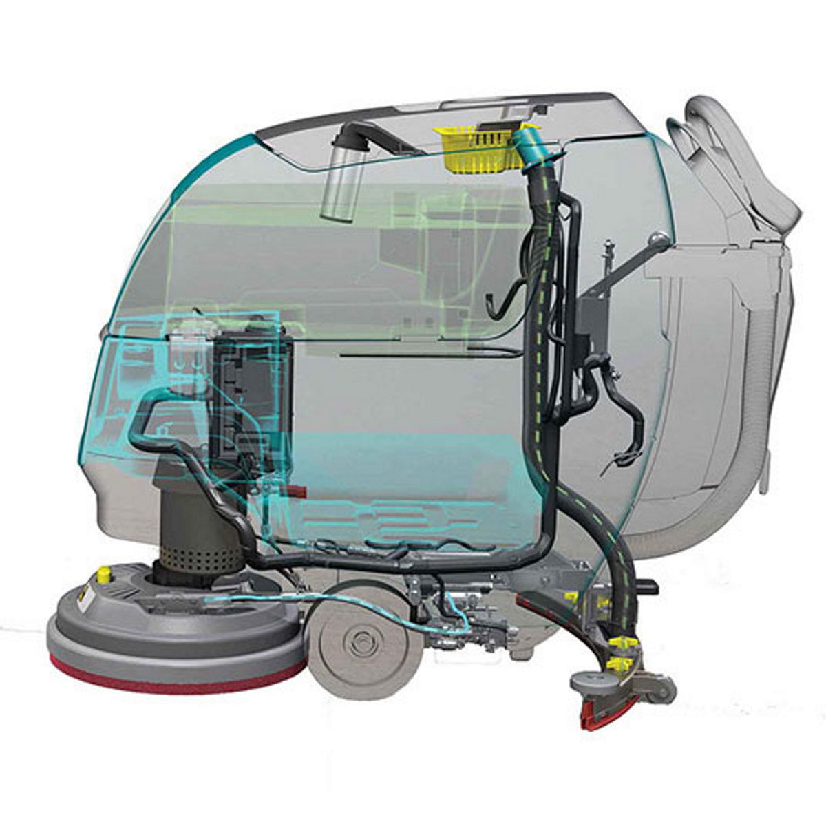 TennantÂ® T300e 20" Walk Behind Automatic Floor Scrubber w/ Pad Driver (Pad Assist & Traction Drive Options) - 11 Gallons