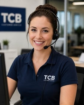 TCB customer service specialist with headset